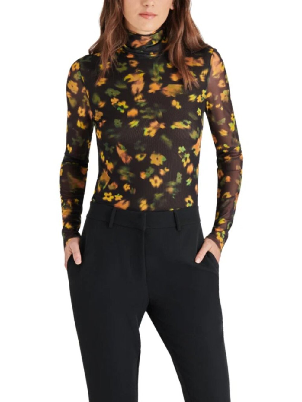 Steve Madden sheer floral Fiona Top
